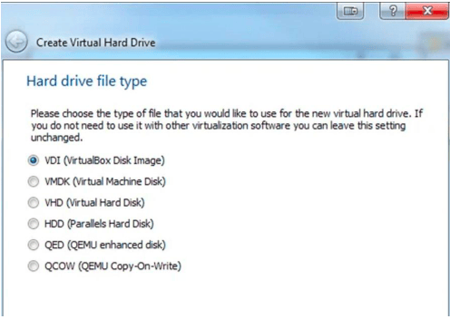 Select the complex drive file type